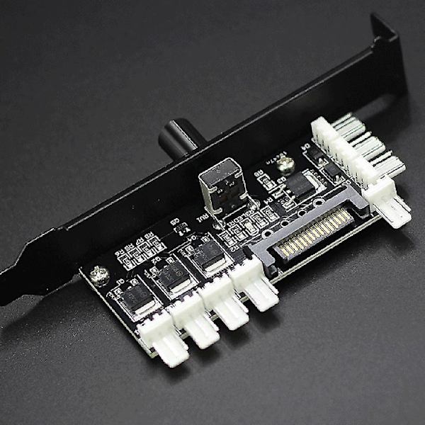 8-vejs PC-blæserhub Køleblæserhastighedsregulator PCI-bit SATA/molex 4-polet interface