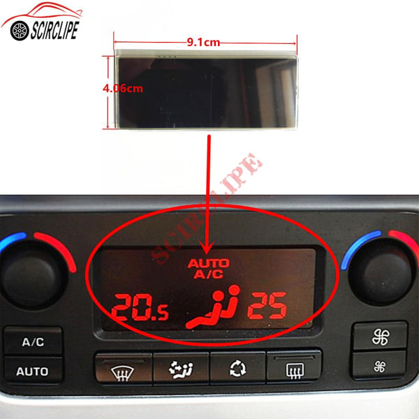 Biltillbehör Lcd-panelmodul Display Bildskärmar Pixelreparation Röd bakgrund Luftkonditioneringsinformationsskärm för Peugeot 207