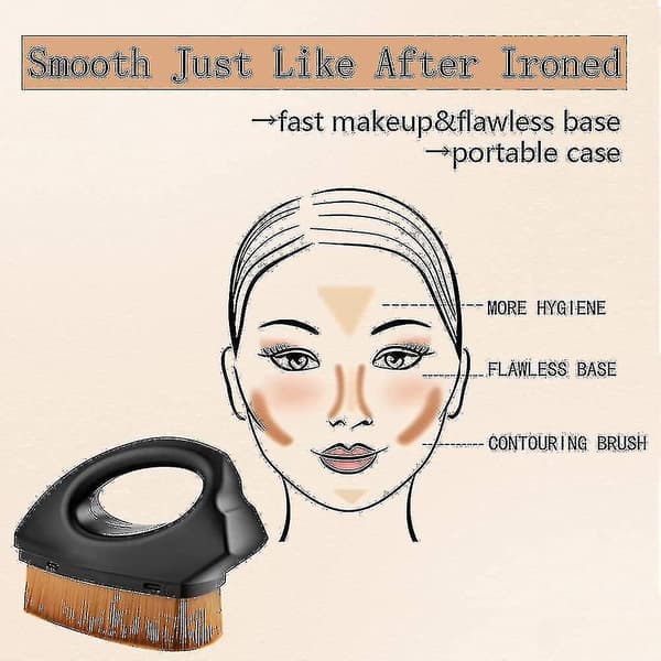 Foundationbørste, Foundationbørste til flydende foundation, Makeupbørster til fejlfri base makeup finish(2stk)