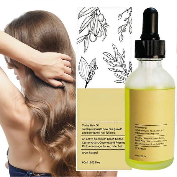 Thrive Hårvækstolie Anti-Hårtab Behandling 60ML Hårvækstserum til Alle Hårtyper 3pcs