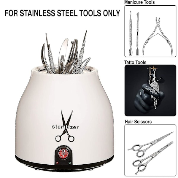 100w Negle Steriliser Pot | Profesjonell Sanitizer For Å Desinfisere Og Rengjøre Negle-, Tatoverings- Og Barberverktøy I Metall
