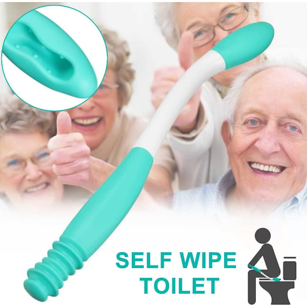 38 cm:n pyyhkimisapu wc-paperiklipsillä - helppo pyyhkiä - helppokäyttöinen pitkä peitetty kahva wc-apu työkalu vanhuksille ja raskaana oleville naisille 38 cm e