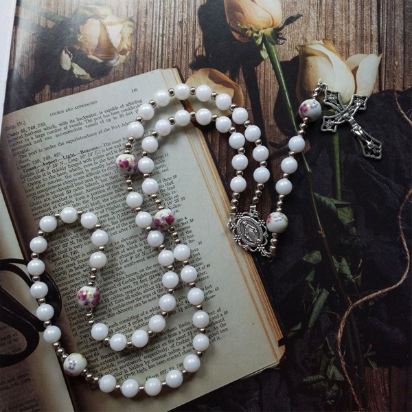 Kristna modesmycken Rosenkrans halsband för examen årsdagen bröllop