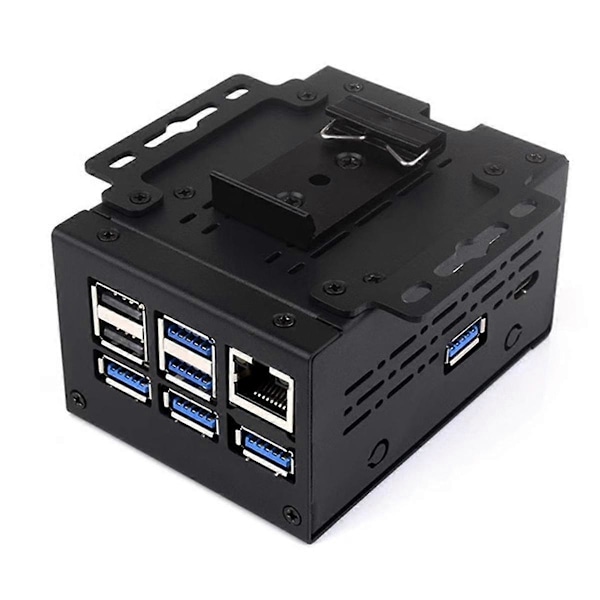 Teollisuusluokan suuri kotelo Raspberry Pi5/5B:lle, aktiiviselle jäähdyttimelle PCle/PoE HAT -laajennuskortille, malli D