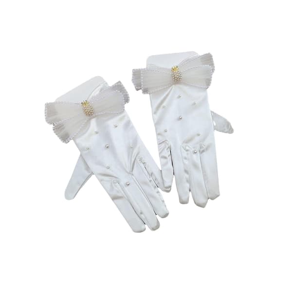 2x Sateng Korte Hansker Blanke Stretchable Formelle Anledninger Konserter