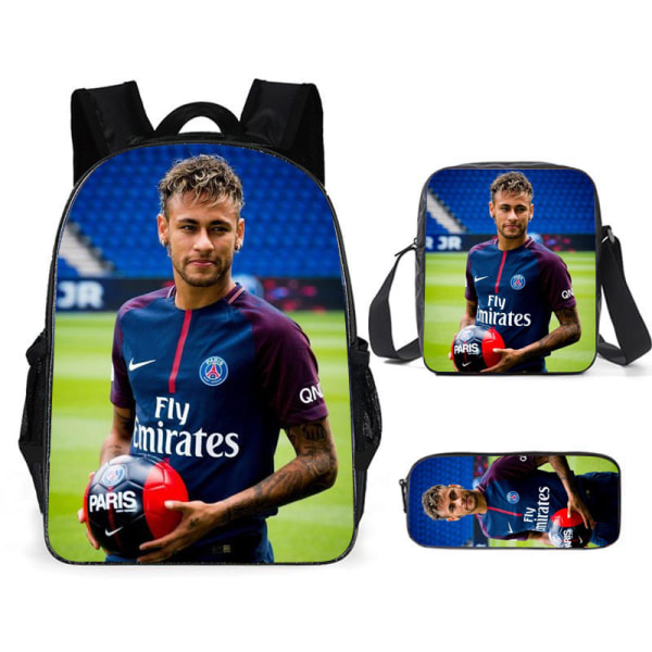 3 kpl/setti jalkapalloilija Lionel Messi reppu opiskelijan koululaukku Q backpack