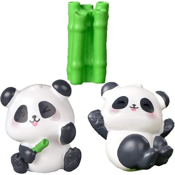 Pandafigurer Mikro Landskapsdekorasjon Dyr Miniatyr