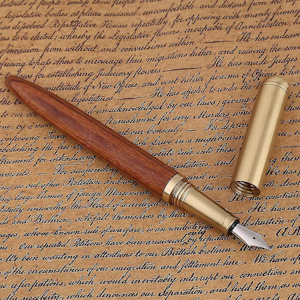 Høj kvalitet træ fyldepen, luksus elegant gavepen til kalligrafi signatur executive kontor forsyninger 0,5 mm (1 stk-rose træ)