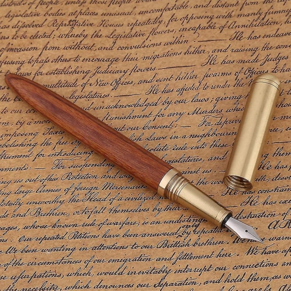 Høyverdig tre-fyllepenn, luksuriøs elegant gavepenn for kalligrafi signatur Executive Business Office Supplies 0,5 mm (1 stk-rose tre)
