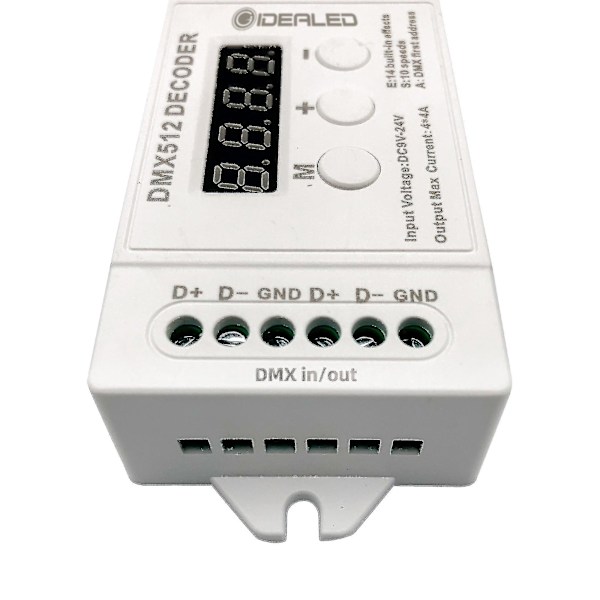 4-kanals Mini DMX 512 Dekoder RGBW LED-ljusremsa Styrenhet Konsol Använd Dekorativ Belysning Hembelysning Dimmer Driver DC9V-24V