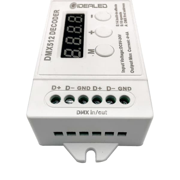 4-kanals Mini DMX 512 Dekoder RGBW LED Lysstripe Kontroller Konsoll Bruk Dekorert Belysning Hjem Lys Dimmer Driver DC9V-24V
