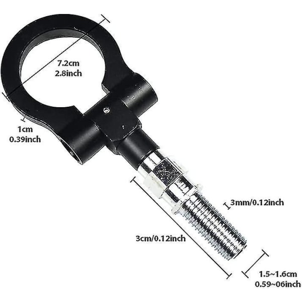 Bazhou Universal Car Tow Hook Tow Ring Kit, Aluminiumlegering Universal Anti-demping, Euro Car Front Rear Styling Trailer Ring Eye Tow Hook Ring