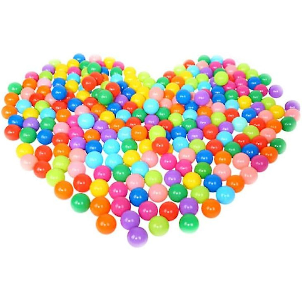 100 stk. plastballbassengballer, fargerike kjæledyrlekeballer, havballer for lekeplassleker, basseng, pakket i pose, 5,5 cm
