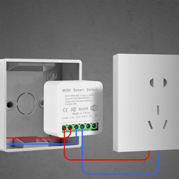 10a Tuya Wifi Mini Smart Ljusströmbrytare Diy 2 Vägs Fjärrkontroll