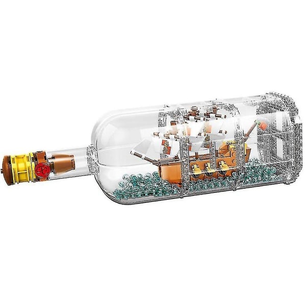 960pcs Ship In A Bottle Building Blocks Brick Diy Toys 21313 Collectible Display Set Model Ship Toys Gift