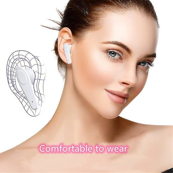 Chronus True Wireless -kuulokkeet, Bluetooth 5.0 -kuulokkeet, langaton latauskotelo, melunvaimennus, pitkä toistoaika, kotiin, toimistoon, urheiluun (valkoinen)