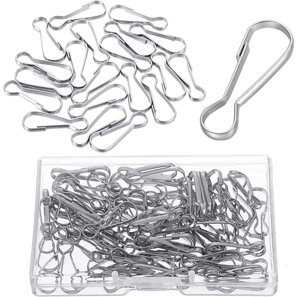 Metal Lanyard Hook Spring Clip Hook DIY Jewelry Lanyard Hook Lanyard Puller ID Card (80pcs)