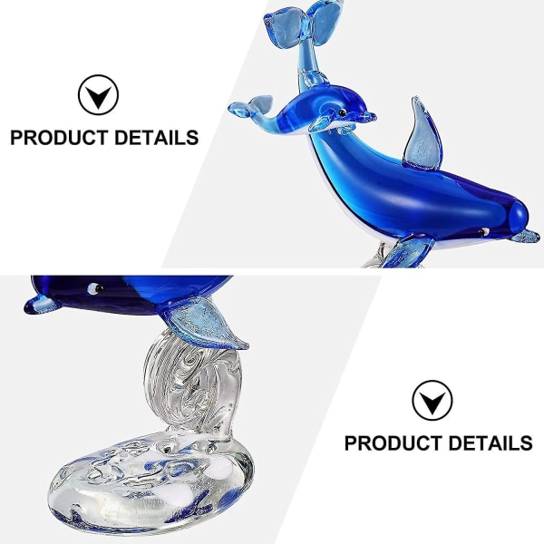 1 stk krystal delfin ornament yndig glas delfin dekoration dyreform figur  skrivebord ornament til boligdekoration 3e39 | Fyndiq