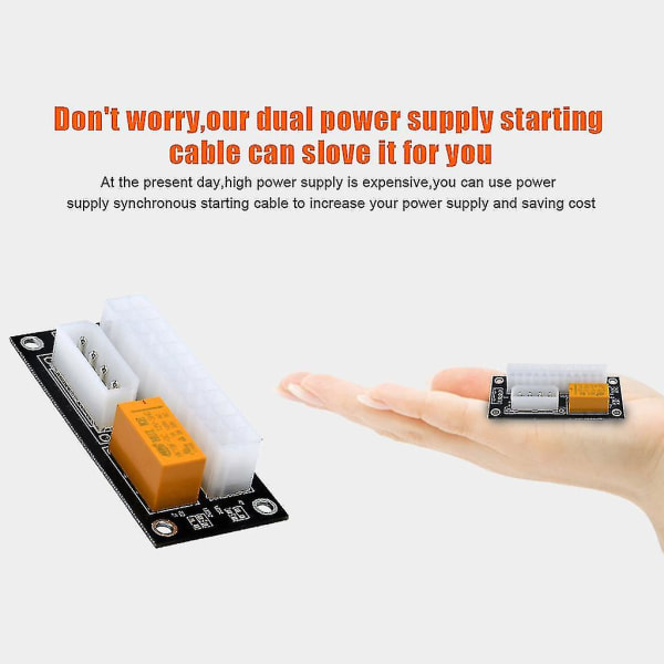 Dual Psu Power Supply Sync Adapter Add2psu 24p til 4p/sata Molex Startup Board
