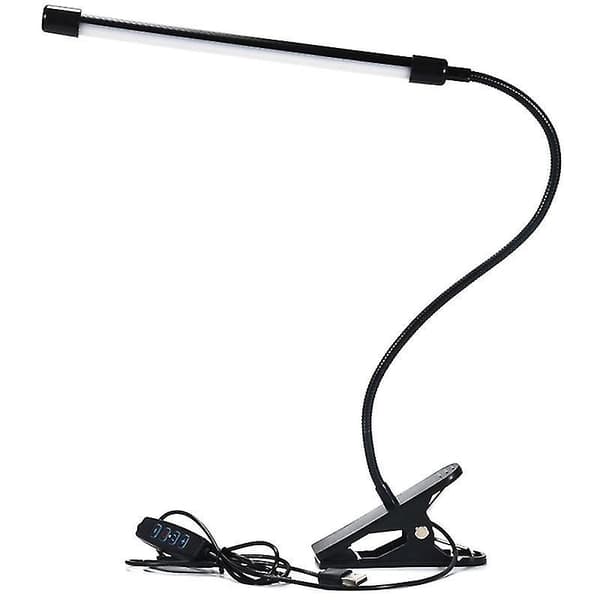 Led-leselampe, skrivebordslampe, 3 modusklipslampe, fleksibel E