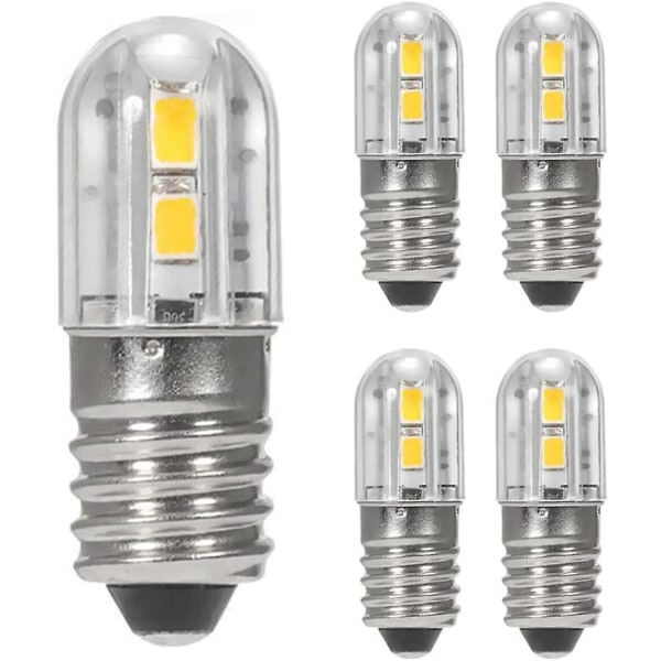 2-pack 6v E10 LED-lampor med 2835 skruvbas 4 smd-chips gul uppgradering för strålkastare Ficklampa ficklampa