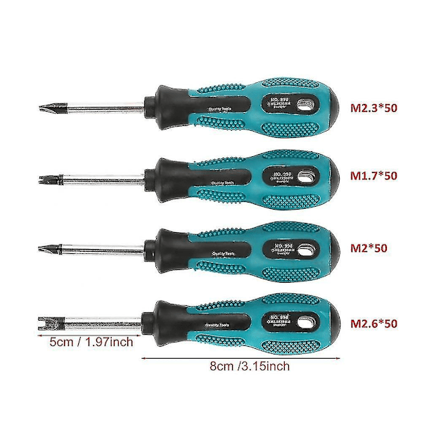 Skrutrekkersett, U-gaffel skrutrekker 4 stk. / sett U-gaffel skrutrekker magnetisk skrutrekker spor
