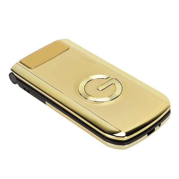Flip Senior Telefon Stor Skrift Stor Skærm Høj Telefon Mobiltelefon med Ultra Lang Standby Dual Card Dual Standby G9000 Guld US 100240V