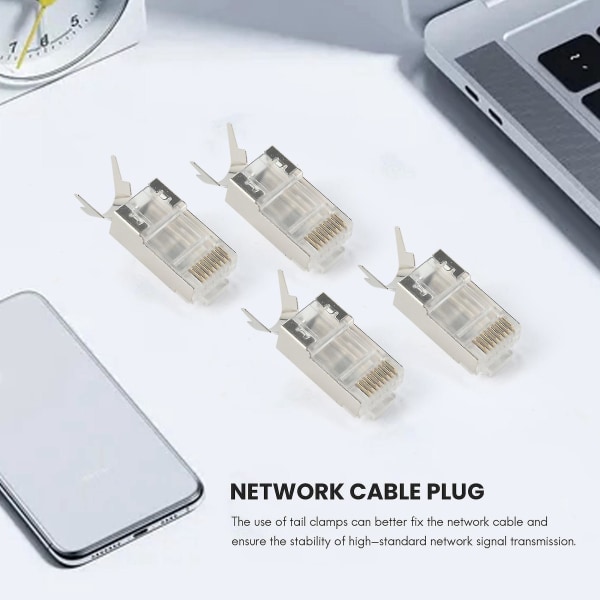 Rj45-kontakt Cat7 8p8c modulær Ethernet-kabelkontakt for nettverk Rj 45 Cat7 krympekontakt