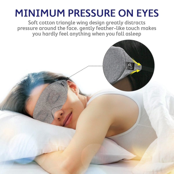 Cotton Sleep Mask - Oppdatert design, lysblokkerende øyemaske S