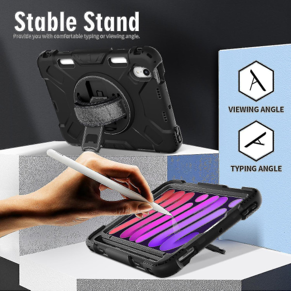 Grönt passande för Apple Ipad Mini6 6th All-inclusive Silikon Tablet Case