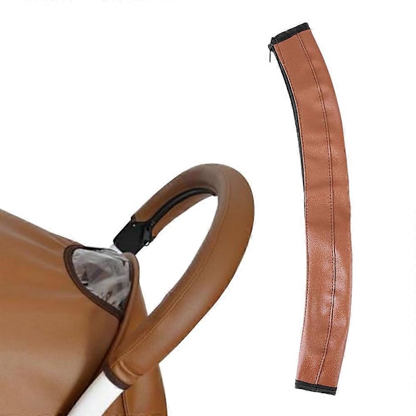 Barnvagn Armstöd Handtag Ärmskydd Universal Handtagsskydd Konstläder Svart/Brun-Brun
