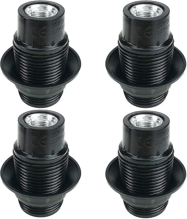 Svart E14-skruv, E14-lamphållare, 4 st E14-uttag, E14 S