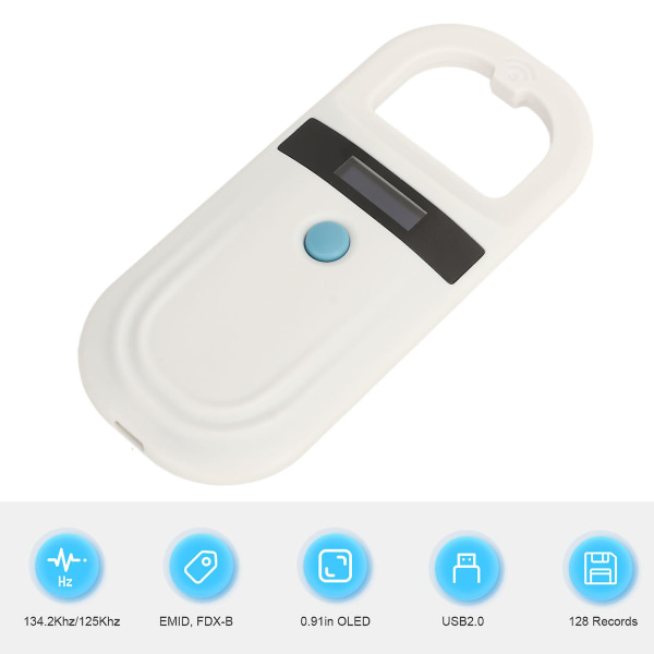 Kjæledyrmikrobrikkeskanner Bluetooth Animal Chip ID Tag-leser med organisk  lysdiodeskjerm for administrasjon e8cb | Fyndiq