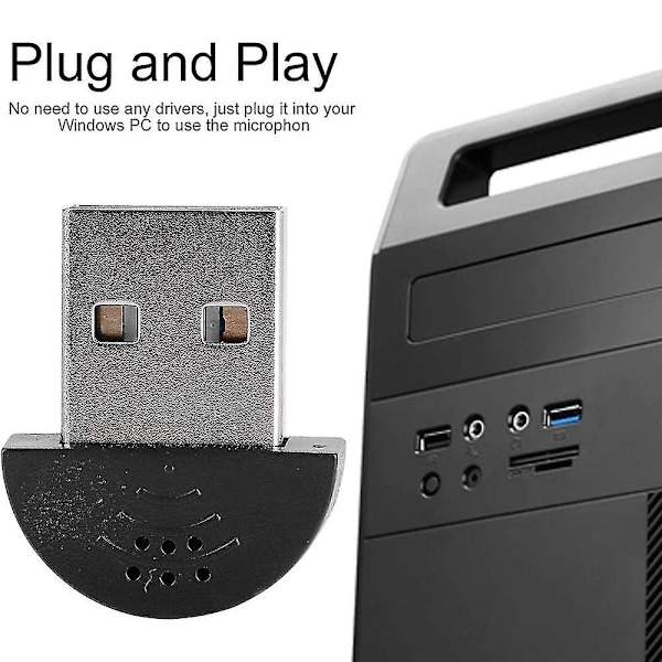 Mini USB-mikrofon för Laptop/Dator - Perfekt för Skype och Röstigenkänning