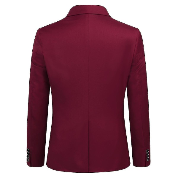 Herredragt Business Casual 3-delt jakkesæt blazerbukser Vest 9 farver Z Dark Red M