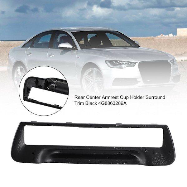 Bagagerumsarmlehn Kopholder Surround Trim Sæt Sort Tilpasning Til- A6 / A7 2011-2016 8p0885995b 6ps / 4g88632