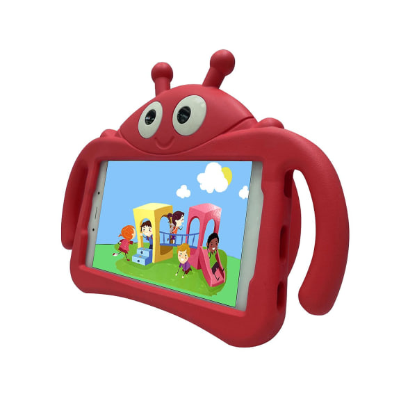 Barn Ladybug Fodral för Samsung Galaxy Tab A 8.0 T380 T385 2017, Kickstand Heavy Duty Stöttåligt Skal, Hållbart Red