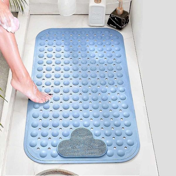 Duschmatta Anti-Slip Anti-Mögelfri, Tpe Material Badrumsmatta Duschgolv (40 X 70cm, Blå)