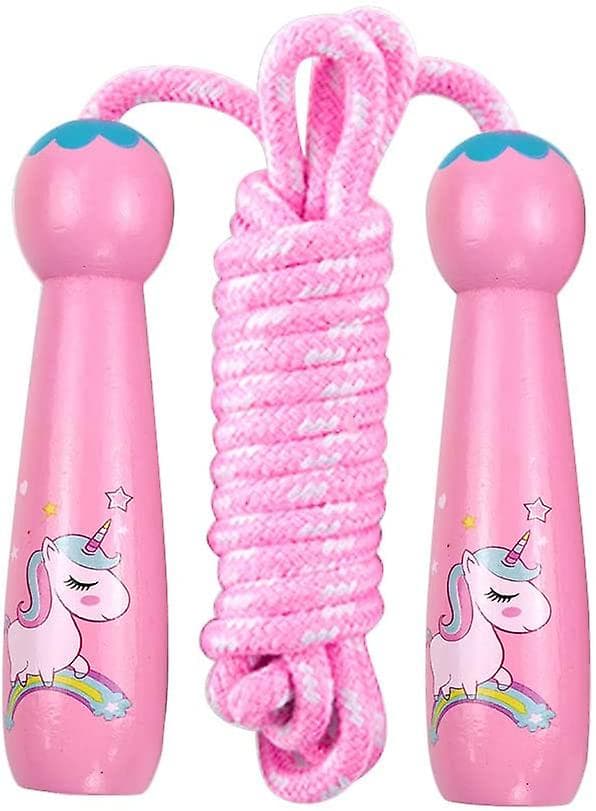 Hopprep för barn med trähandtag - rosa enhörning