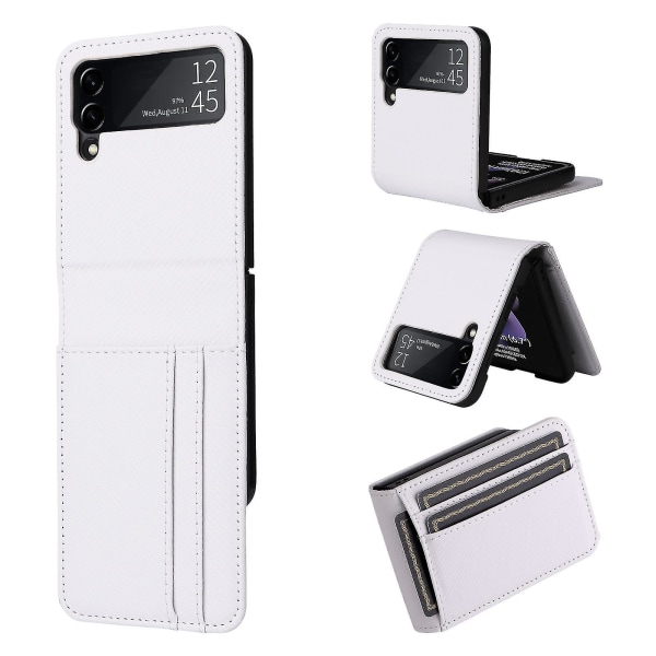 Case kompatibelt Samsung Galaxy Z Flip 4/ Z Flip 3 med korthållare Stötsäkert cover White