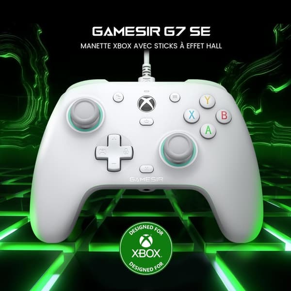 G7 SE kablet controller til Xbox Series X|S, Xbox One og Windows 10/11, Plug and Play-spilcontroller med Hall-effekt joysticks/Hall-trigger