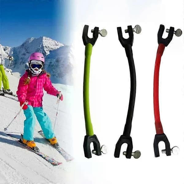 Bärbar skidspetskoppling Lär dig åka skidor Utrustning Enkel tränare Perfekt vinterskidutrustning 3Pcs Red