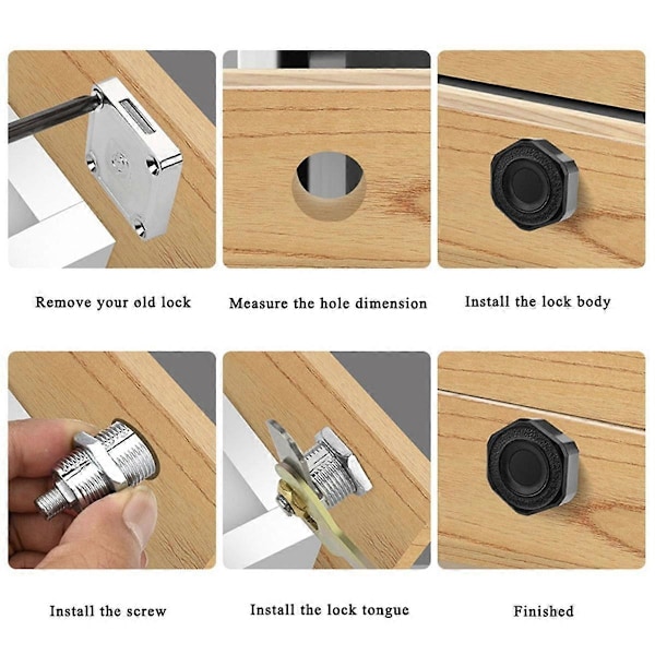 Tuya SmartLife APP Fjärrkontroll Smart Fingeravtrycksskåp Låda Värdeskåp Postlåda Elektriskt Lås Svart L30mm
