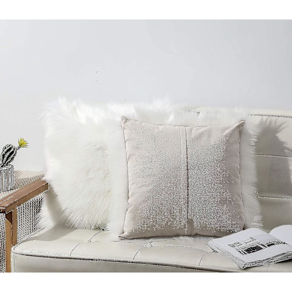 Dekorationspudebetræk 45 X 45 Cm Hyggelig Dekoration Lammeskind Kunstig Pels Pudebetræk Fald Sofa Pude