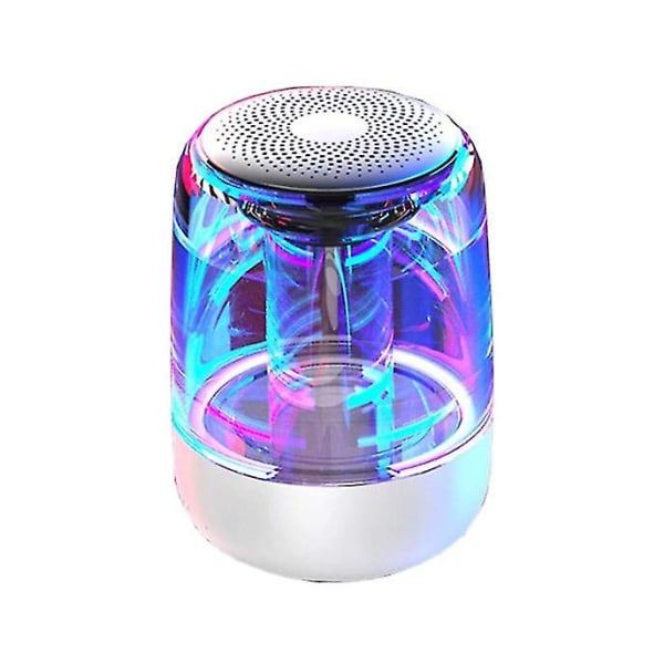 Trådløs Bluetooth-høyttaler 3d Surround, fargerikt nattlys (hvit)