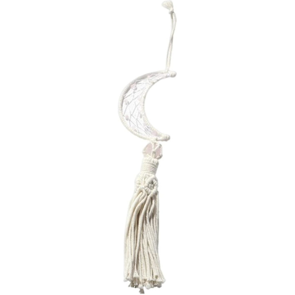 Måne af drømmefanger, gobelin display kunst drømmefanger håndværk boho macrame vægkunst til legerum gave restaurantindretning,