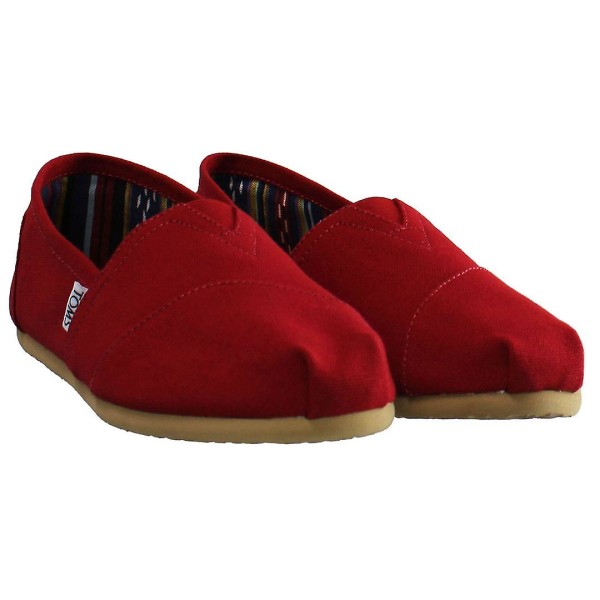 Toms Alpargatas Slip-On Punainen Canvas Naisten Plimsollit 10000874 UK 7 EU 40 US 9