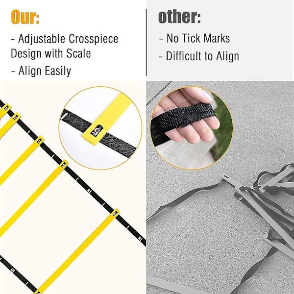 Piao Agility Ladder - Agility Speed And Balance Training Ladder For Soccer Basketball Boxing Softball Footwork Sports Agility Training With Scale And