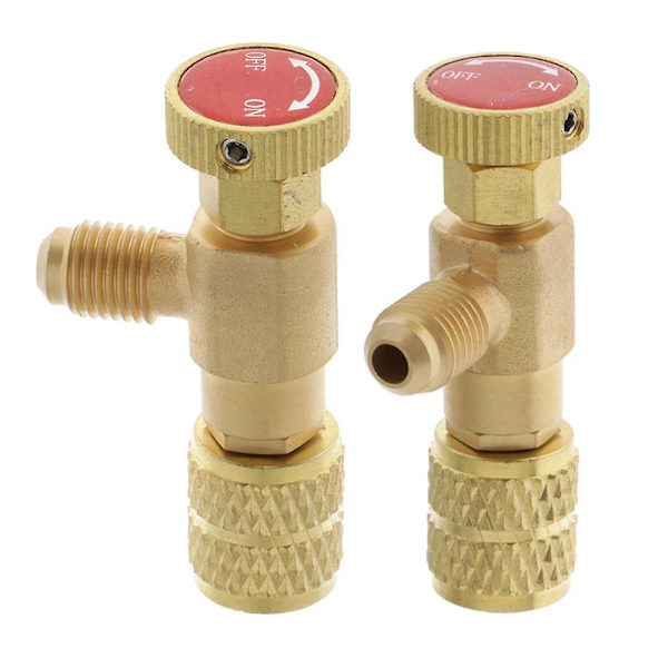 2 R410 køleventilkugleventil Fluoradapter sikkerhedsventil 1/4\"\" til 5/16\"\"