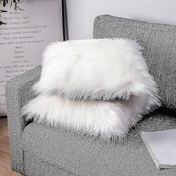 Dekorationspudebetræk 45 X 45 Cm Hyggelig Dekoration Lammeskind Kunstig Pels Pudebetræk Fald Sofa Pude